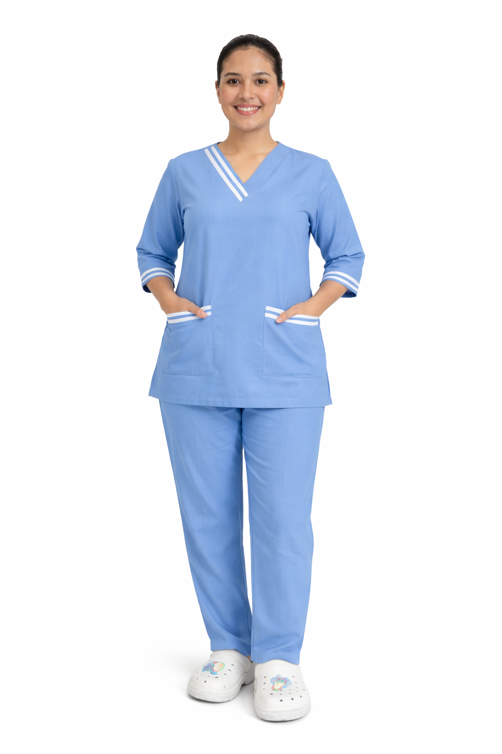 Double Line V-Neck Set - Crepe