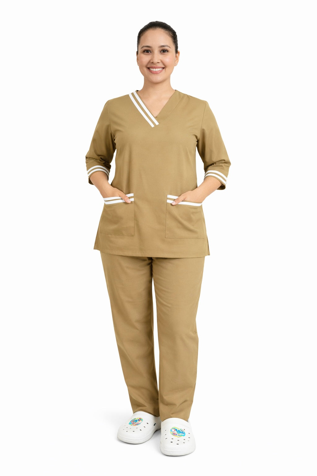 Double Line V-Neck Set - Crepe