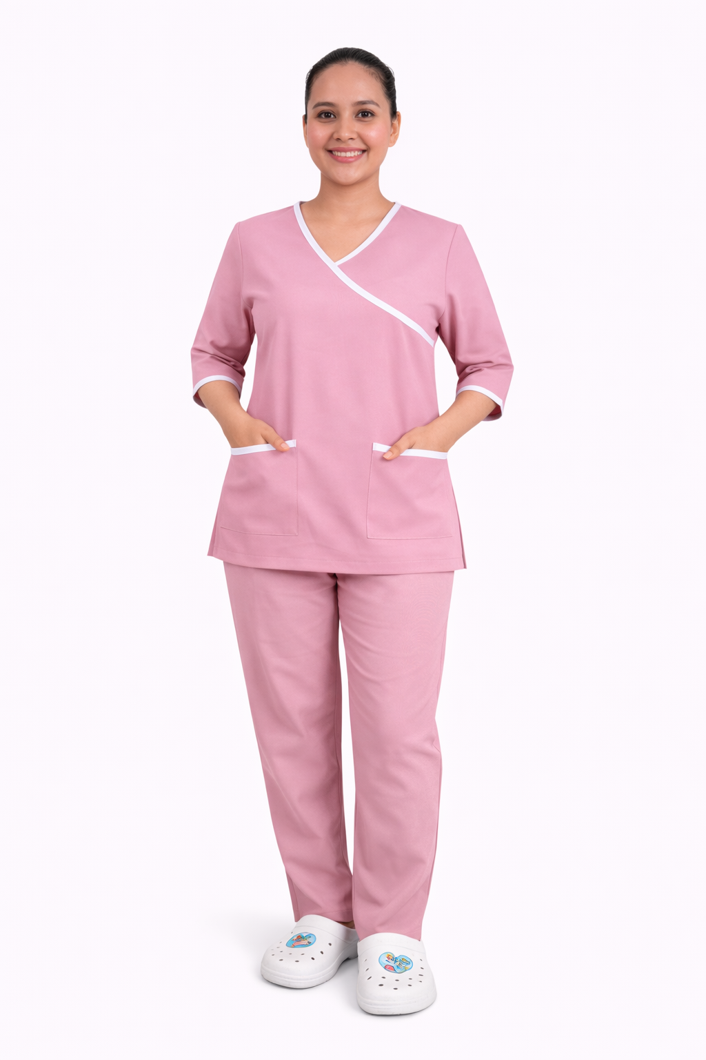 Overlap Line V-Nick Set - Crepe