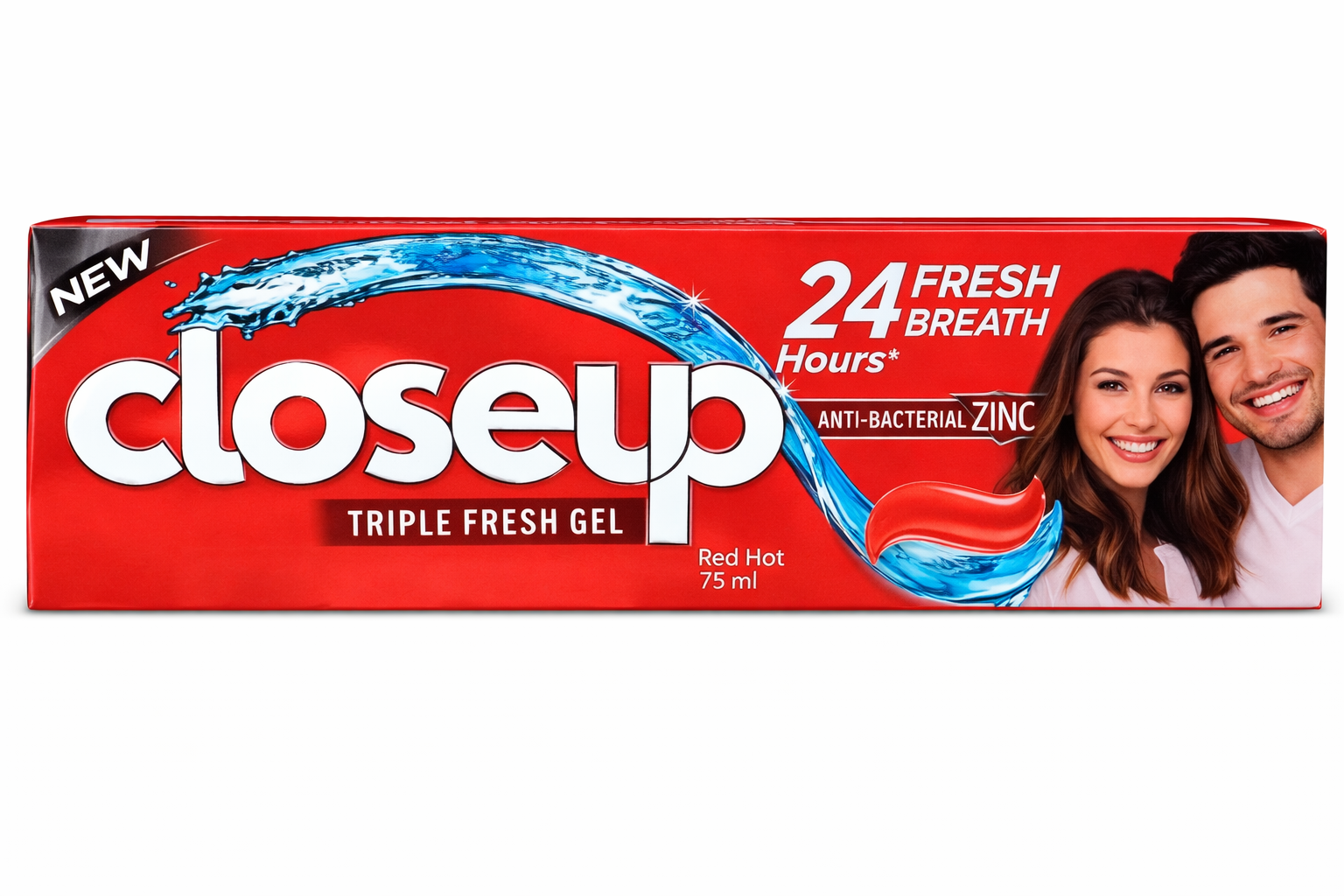 Close up deep action toothpaste